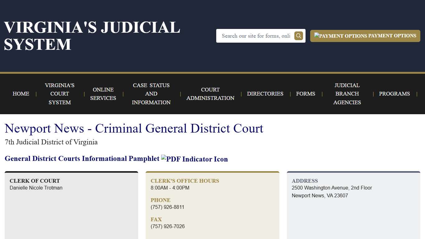 Newport News - Criminal General District Court | Virginia Court System