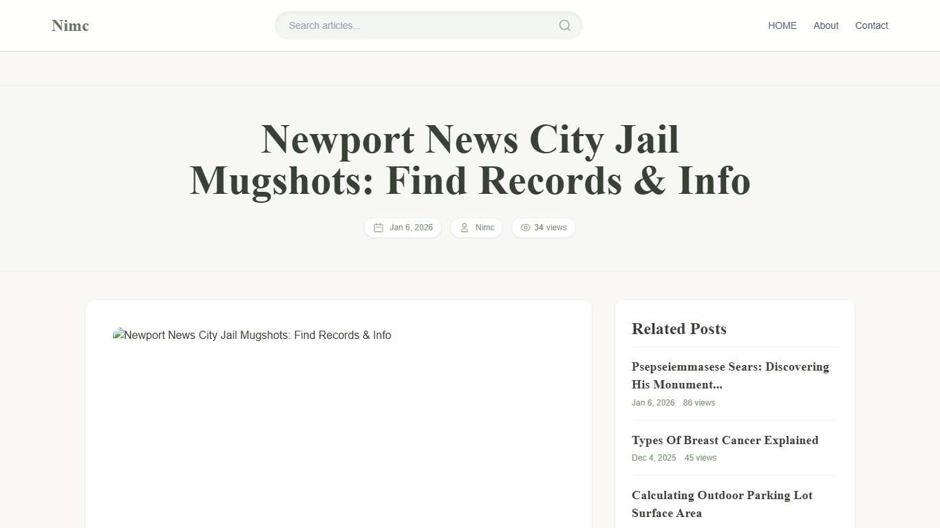 Newport News City Jail Mugshots: Find Records & Info